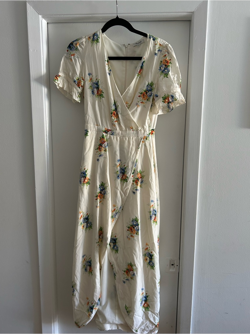 Madewell Floral Cream Wrap Maxi Dress - Lightweight Summer Dress